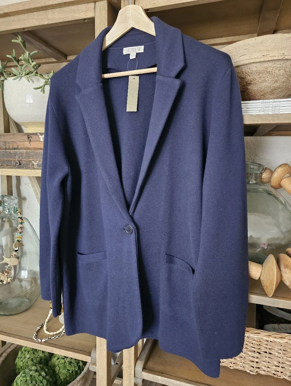 J.CREW Sweater-blazer Navy Sz XL NWT